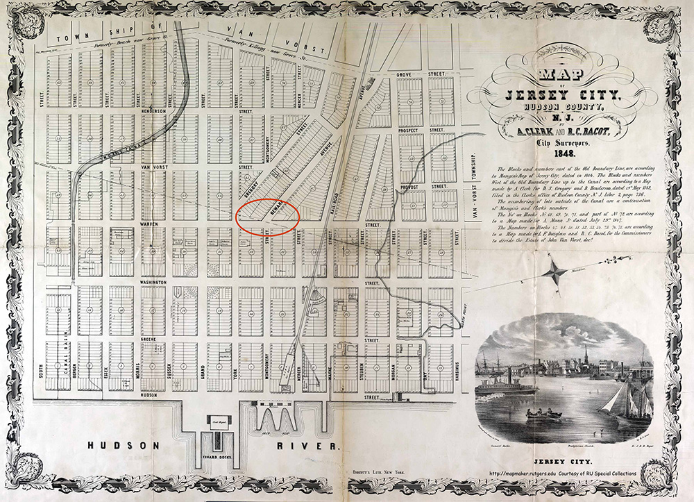 Jersey City 1848. CLICK to see full size.