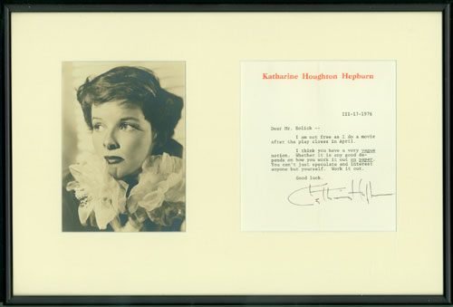 Katherine Hepburn Letter